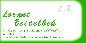 lorant beitelbek business card